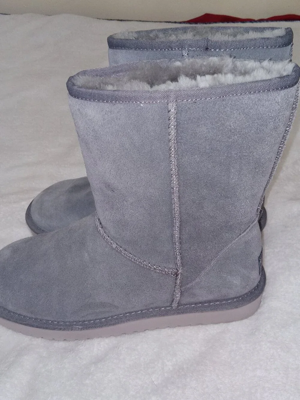 Koolaburra By UGG Koola Winter Boots Size 8 Gray Faux Fur Lined Suede NWOB